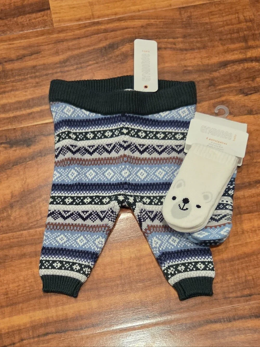 Gymboree NWT Newborn Fair Isle Sweater Pants and Socks (2)